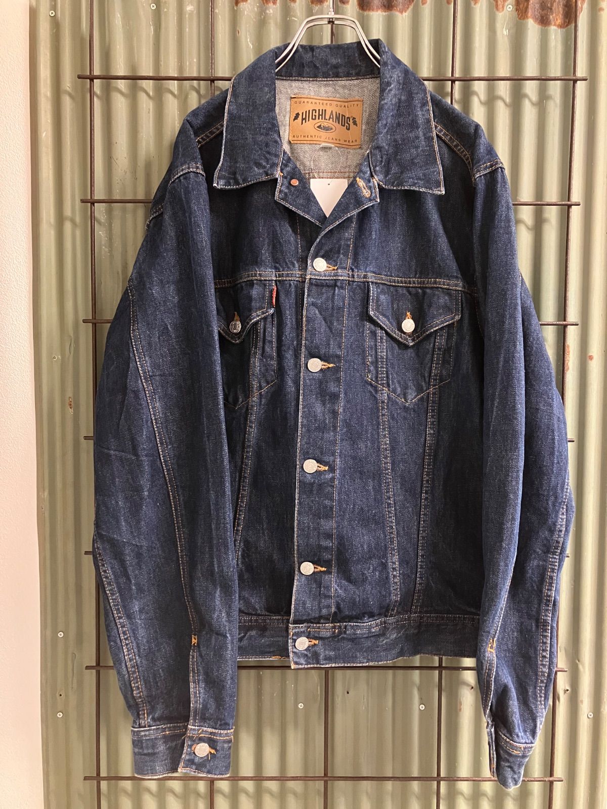 Old BIG SIZE Denim Jacket ビッグサイズ デニムジャケット 濃紺 イタリア製 カバーオール 古着 Vintage ビンテージ ヴィンテージ