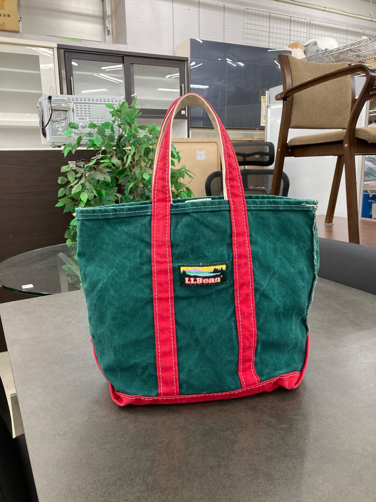LLBean エルエルビーン 80Ss90s トートバッグ 緑/赤 カタディン 平塚