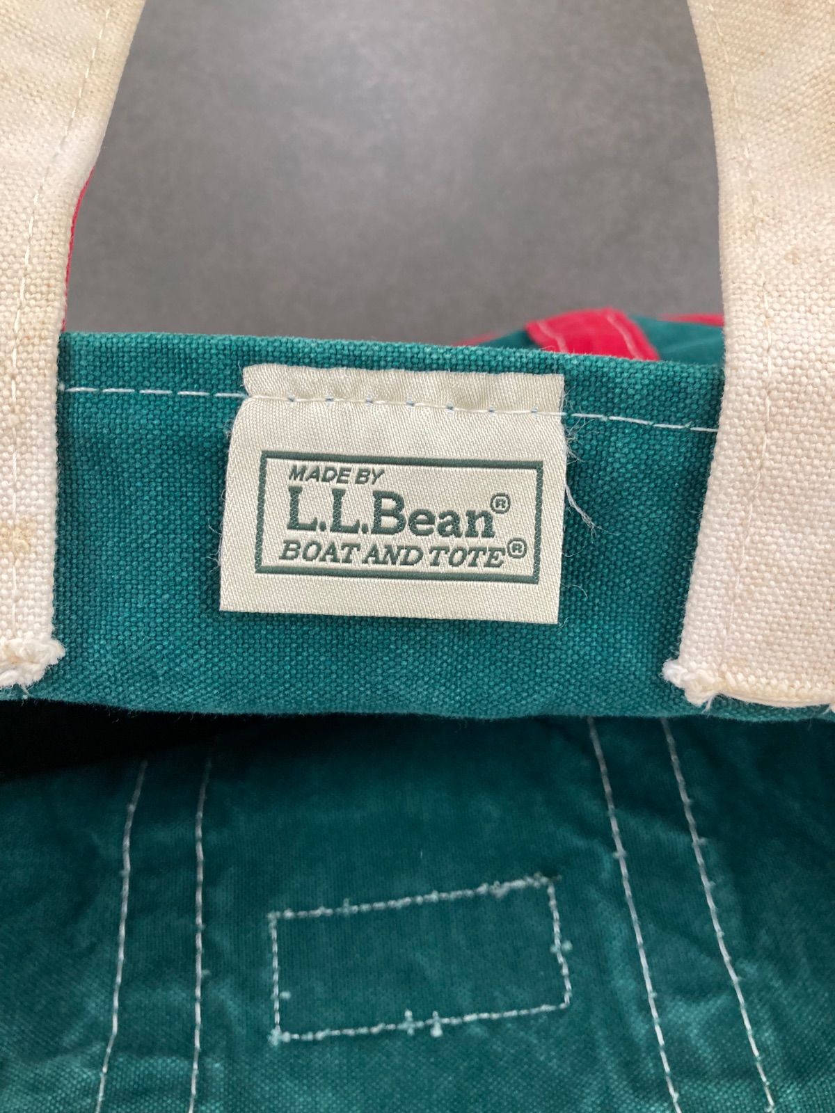 LLBean エルエルビーン 80Ss90s トートバッグ 緑/赤 カタディン 平塚
