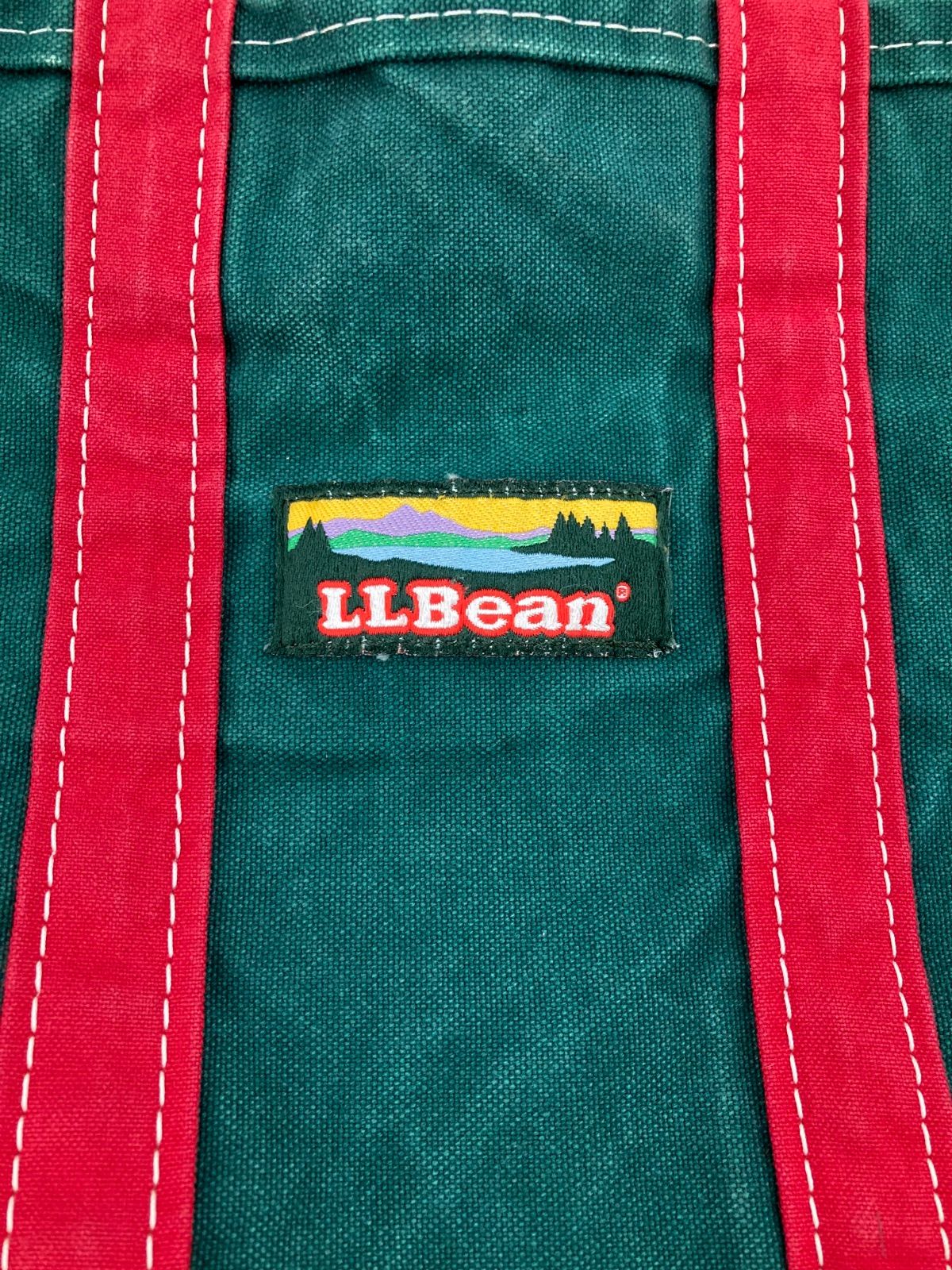 希少廃盤 LLBean エルエルビーン トートバッグ 赤/緑　カタディン 旧ロゴ 希少廃盤 LLBean エルエルビーン トートバッグ 赤/緑 カタディン 旧