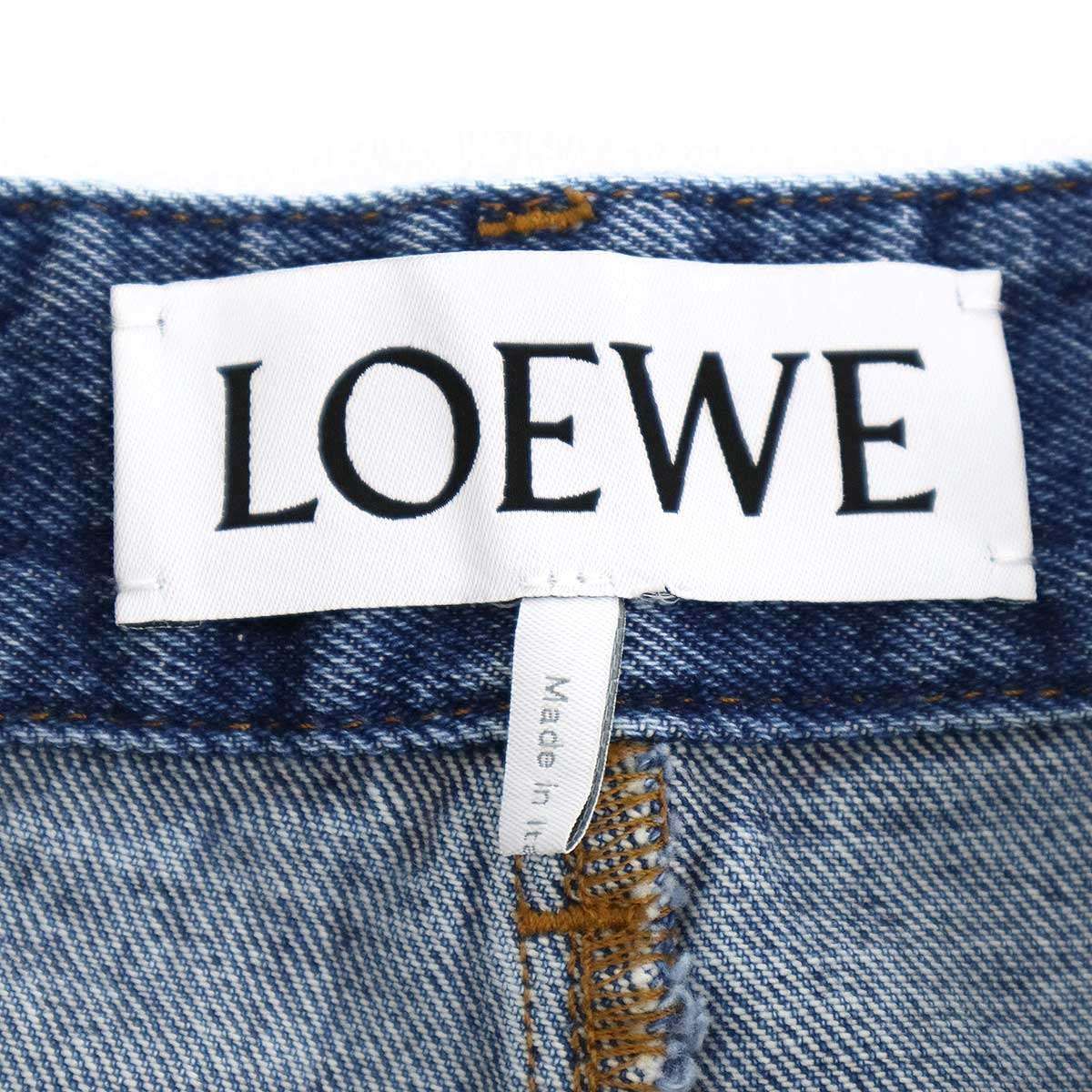  LOEWE ロエベ Anagram Shorts アナグラムダメージ デニムショーツ インディゴ 36 ショートパンツ ハーフパンツ パンツ