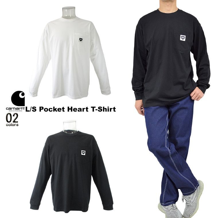 carhartt WIP カーハート ハートロゴポケットロングTシャツ 長袖 クルーネック 長袖T コットンT スクエアラベル ギフト プレゼント 男女兼用 ユニセックス
