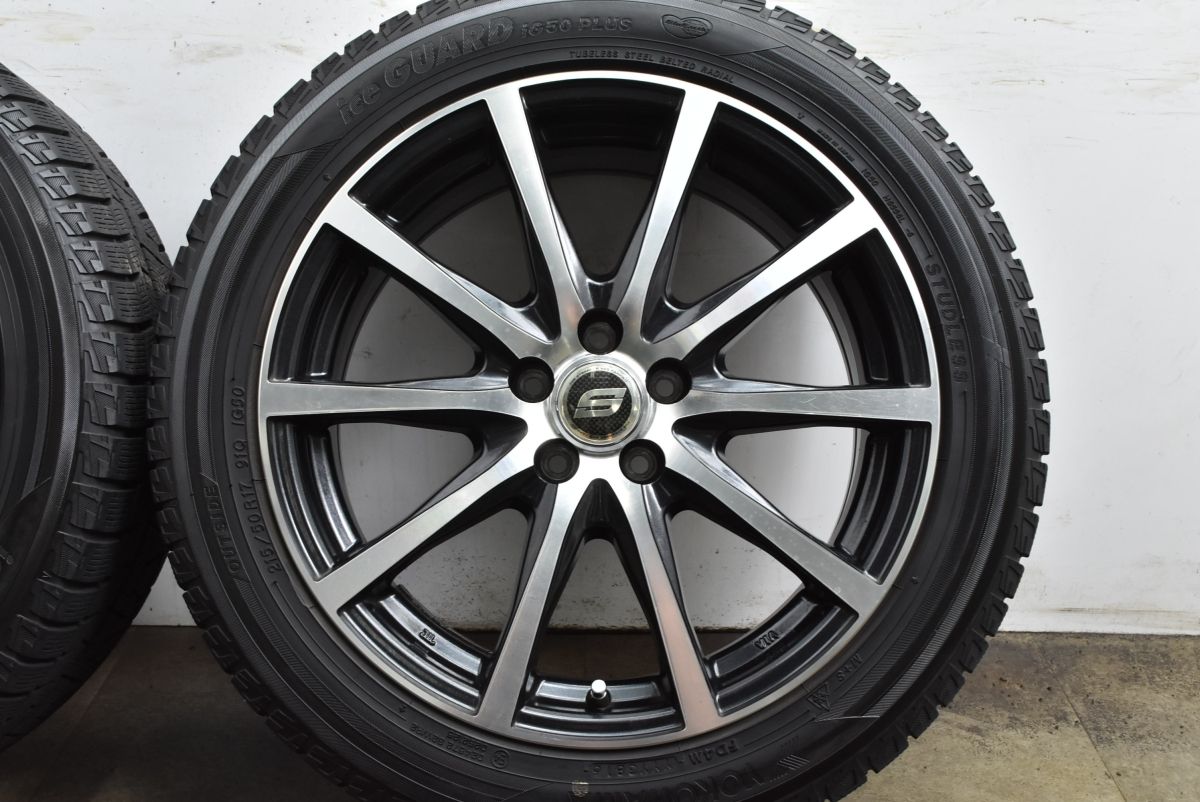  良好品 ストレンジャー 17 in 7 J 48 PCD 100 ヨコハマ アイスガード iG 50 PLUS 215 R レガシィ インプレッサ エクシーガ ウィッシュ 17インチ タイヤ ホイールセット