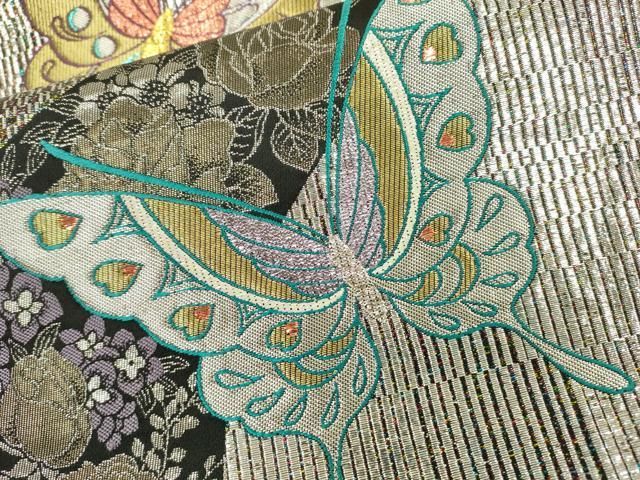 平和屋着物▽六通柄袋帯 舞蝶花文 金銀糸 正絹 逸品 DAAX9403fe - メルカリ