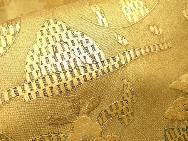 平和屋着物▽全通柄袋帯 更紗花文 金彩 正絹 逸品 DAAX9406fe - メルカリ