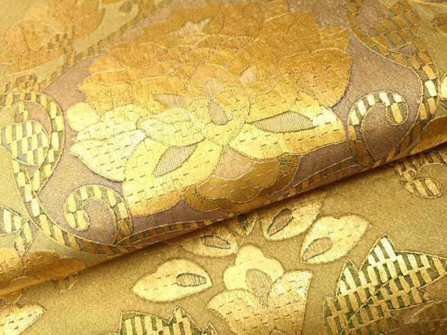 平和屋着物▽全通柄袋帯 更紗花文 金彩 正絹 逸品 DAAX9406fe - メルカリ