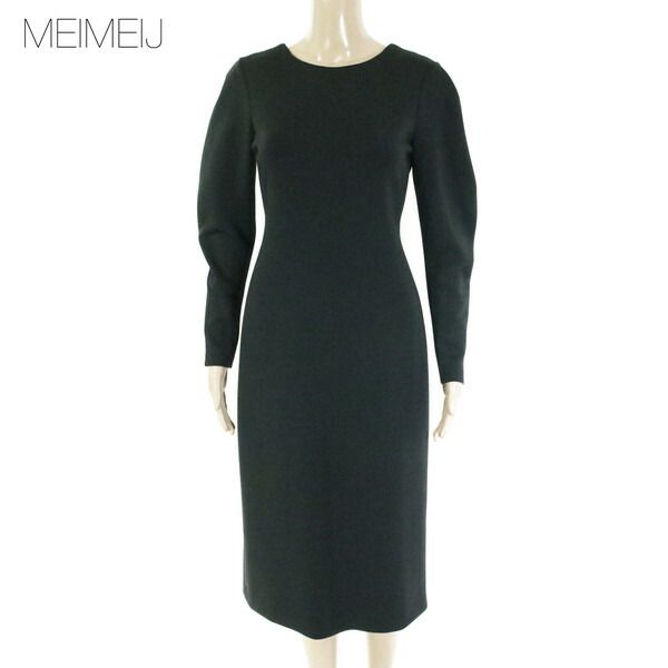 75 OFF メイメイジェイ MEIMEI J ワンピース 38 EOP1726 Sサイズ ブラック レディース 長袖ワンピース ミディアム丈 イタリア製