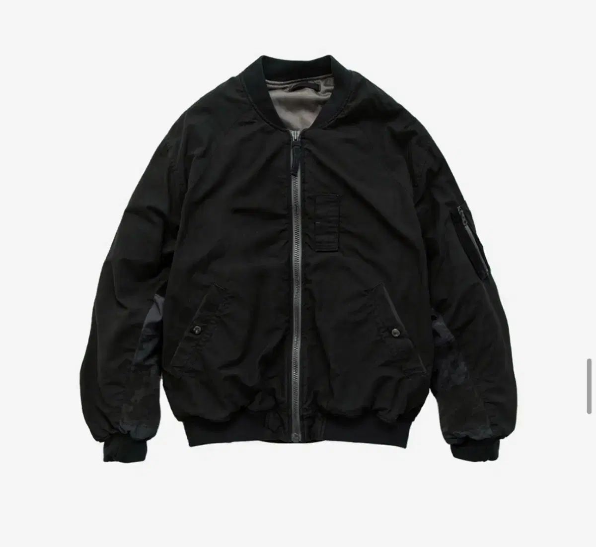 ポリテル 1011 リバーシブルパッチドMA-1ウォッシュドブラック 4サイズ