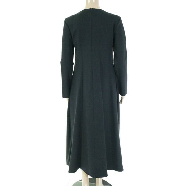 75 OFF メイメイジェイ MEIMEI J ワンピース 40 EOP 1728 Mサイズ ネイビー レディース ロングワンピース 長袖 タックプリーツ フ イタリア製