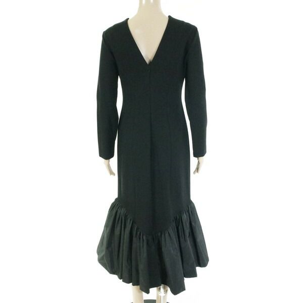 75 OFF メイメイジェイ MEIMEI J ワンピース 40 EOP 1729 Mサイズ ブラック レディース ロングワンピース 長袖 裾フ イタリア製