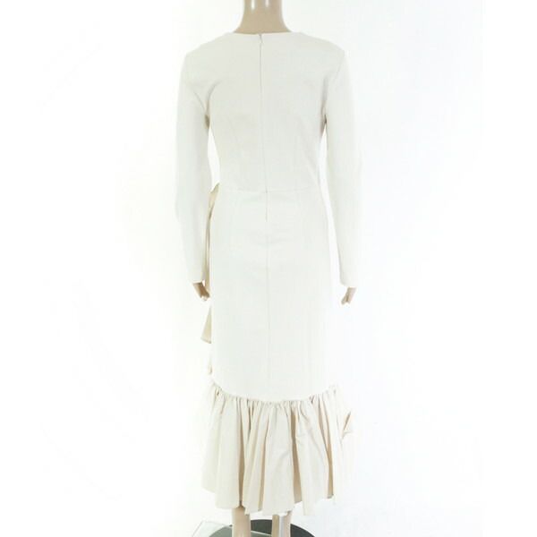 75 OFF メイメイジェイ MEIMEI J ワンピース 38 EOP 1731 Sサイズ オフホワイト レディース ロングワンピース 長袖 裾フ イタリア製