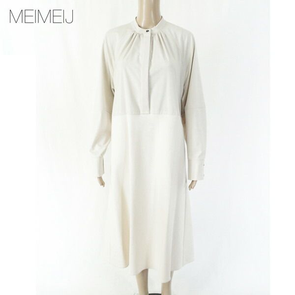 75 OFF メイメイジェイ MEIMEI J ワンピース 40 EOP1734 Mサイズ オフホワイト レディース ロングワンピース 長袖 イタリア製