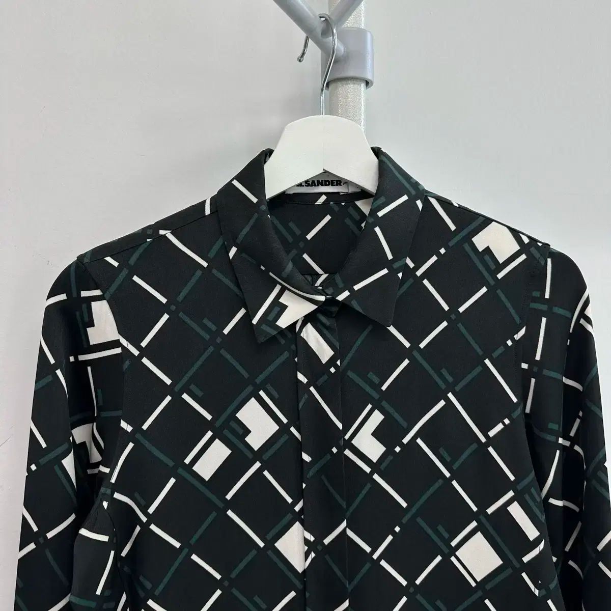 ジルサンダー ジオメトリック シルク ブラウス