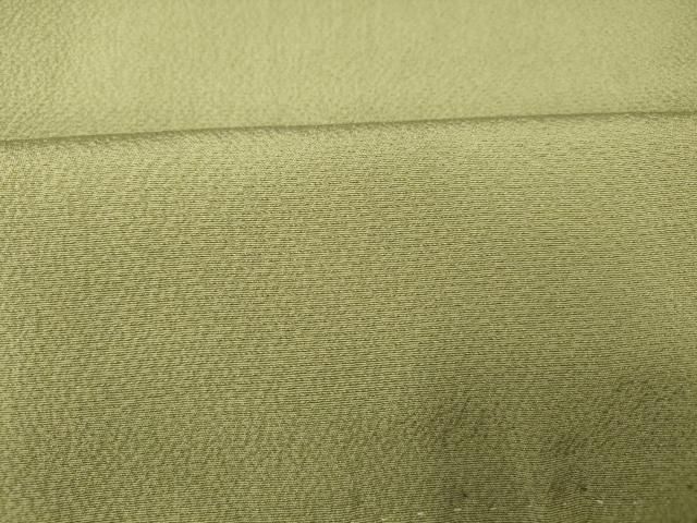 平和屋着物□染師 故・山代谷隆 色無地 草色 正絹 逸品 AABC7147fw