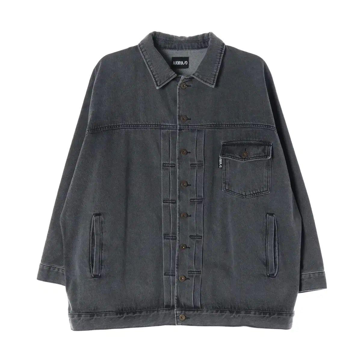 アジョバイアジョバットウィング オーバーサイズ デニムジャケット グレー