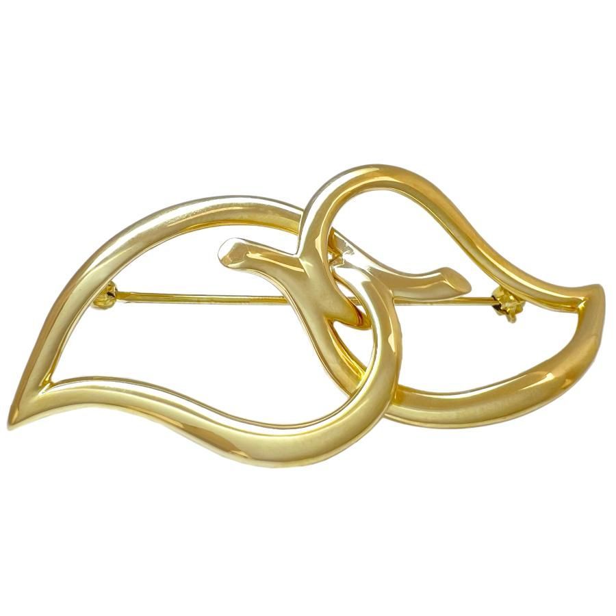 TIFFANY&Co. ティファニー ブローチ リーフ 750 K18 YG ヴィンテージ イエローゴールド