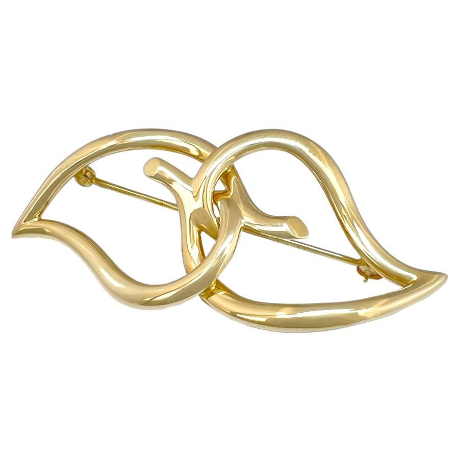 TIFFANY＆Co. ティファニー ブローチ リーフ 750 K 18 YG ヴィンテージ イエローゴールド