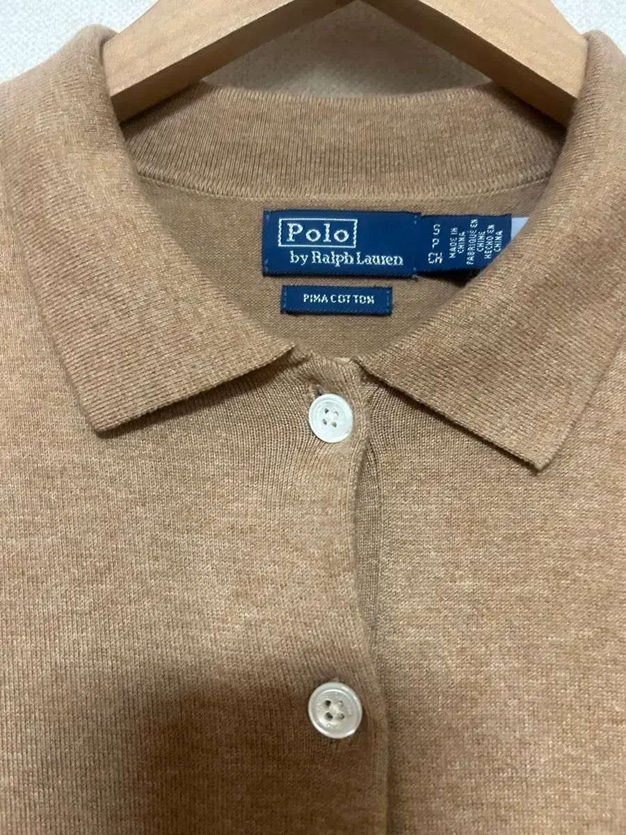 ポロラルフローレン レディース ピマコットン カラ カーディガン ブラウン s