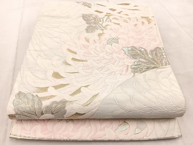 平和屋着物◎六通柄袋帯 唐織 乱菊 金銀糸 正絹 逸品 BAAV4991yc