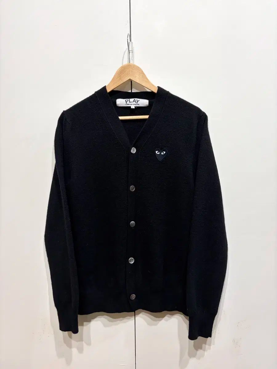 コム デ ギャルソン ブラック ハート ワッペン カーディガン