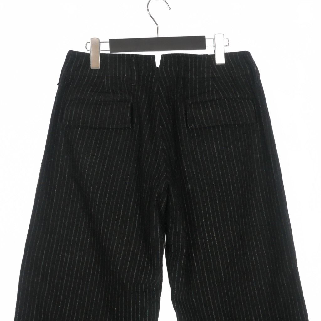  ワイズ Y s ヨウジヤマモト ラメ ストライプ ウールパンツ ワイドスラックス 2 ブラック 黒 YO P 31 149 その他 パンツ