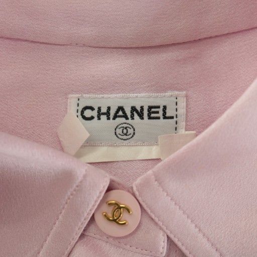 シャネル CHANEL シャツ ブラウス シルク 絹100% 長袖 ココマーク ココ