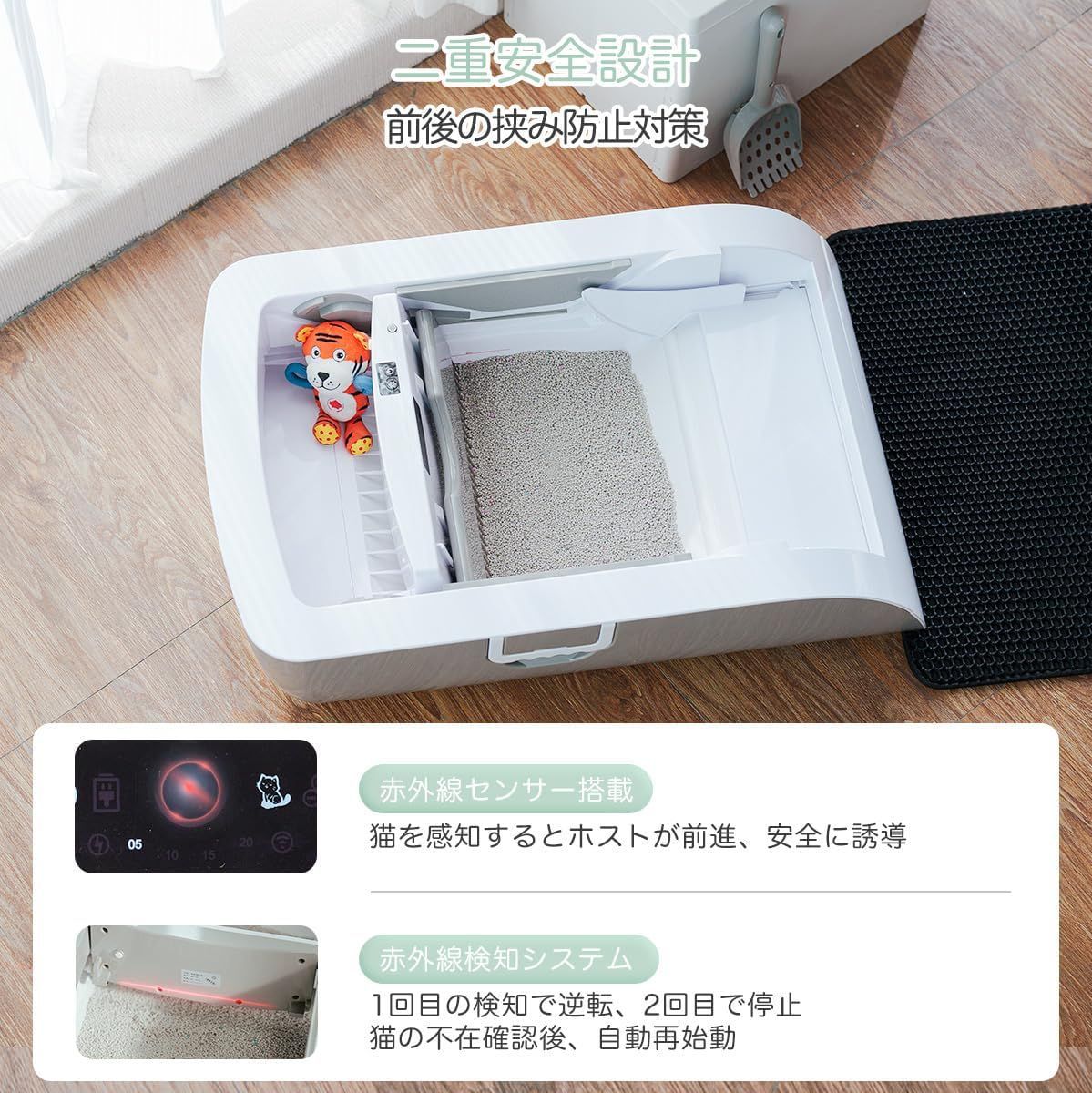 セール】Gulcircle 猫 トイレ 猫トイレ 自動:自動ネコトイレ 内蔵