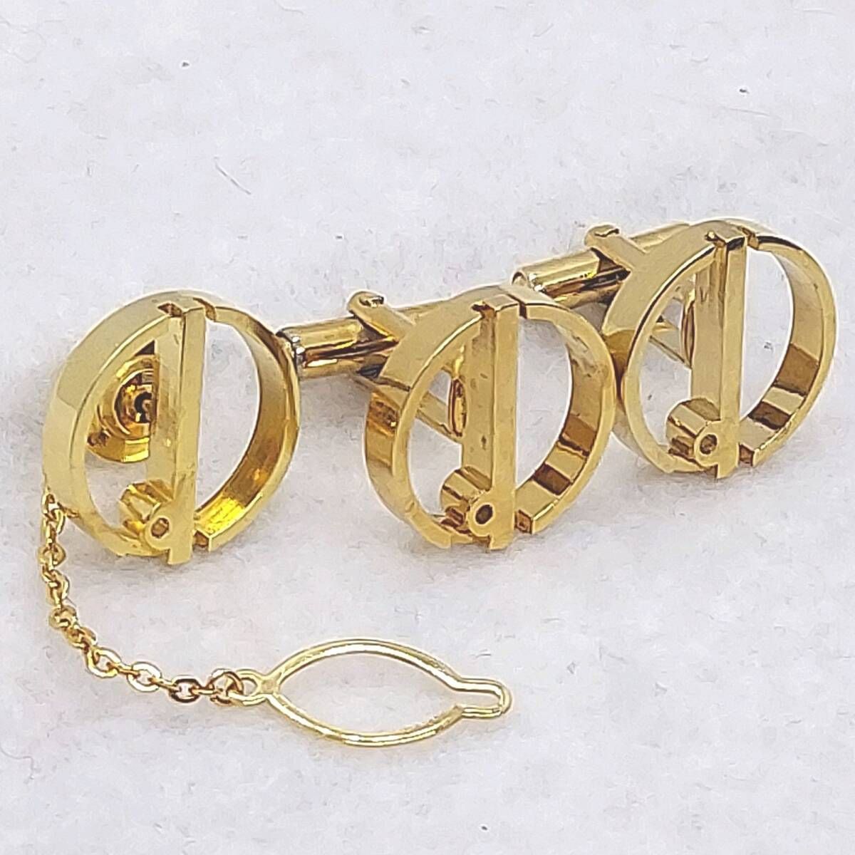 ダンヒル タイピン カフス dロゴ ゴールドカラー ケース付き dunhill