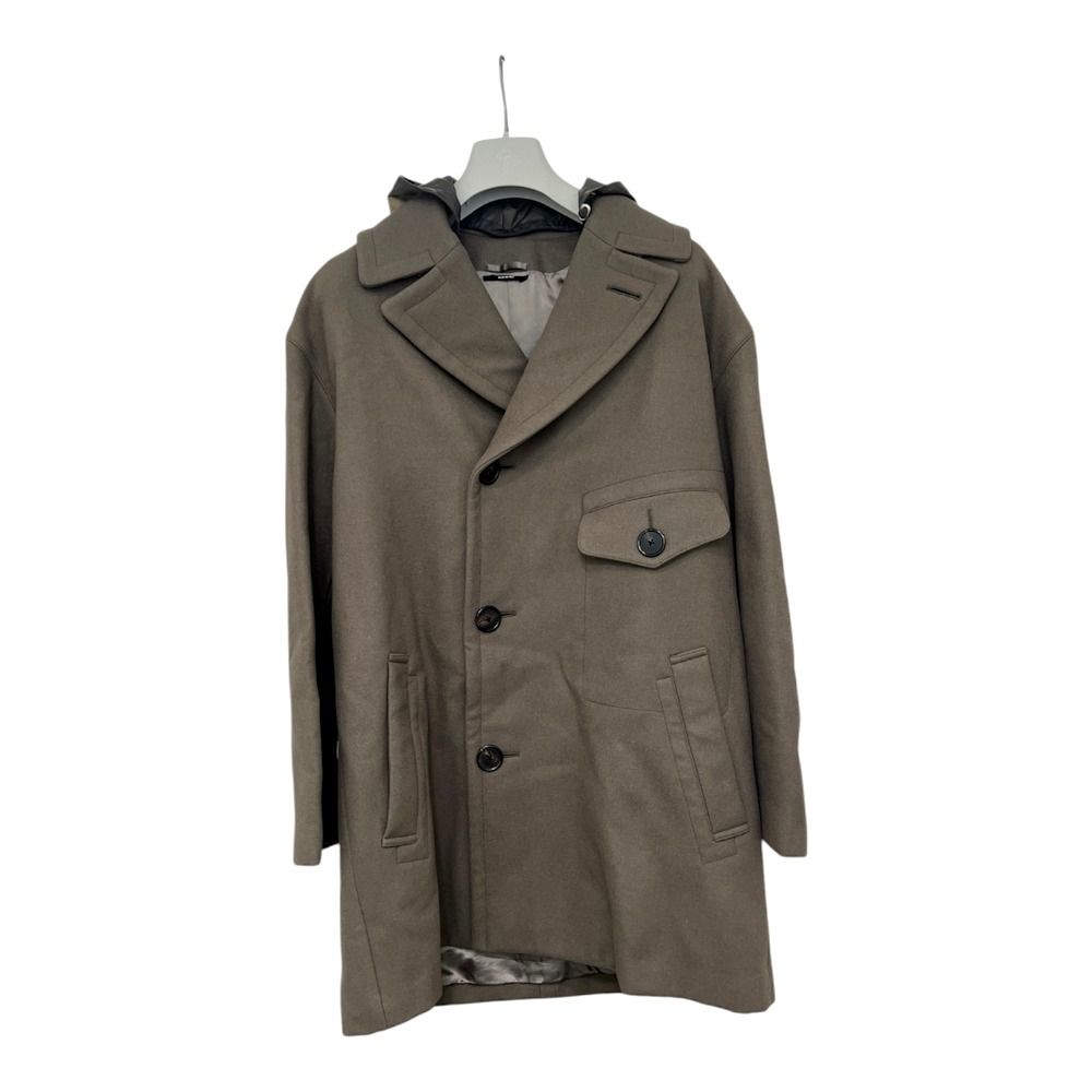 HERMES エルメス ロングコート チェスター PT9617 ウール グレージュ グレー