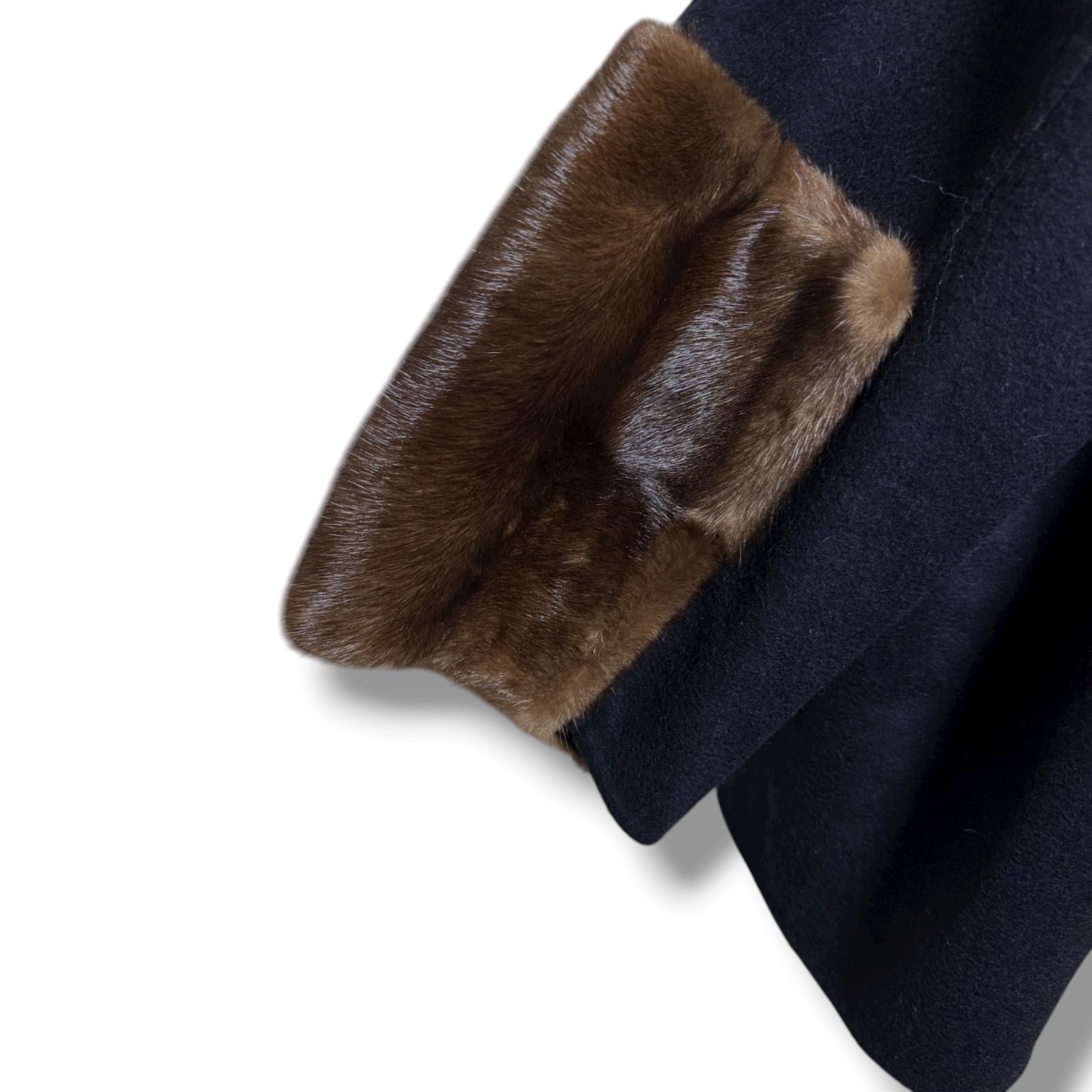 MAXMARA 新品同様 クチートアマーノ バージンウールコート IT38 高級ミンクファー×最高峰クチートアマーノ MaxMara バージンウール100