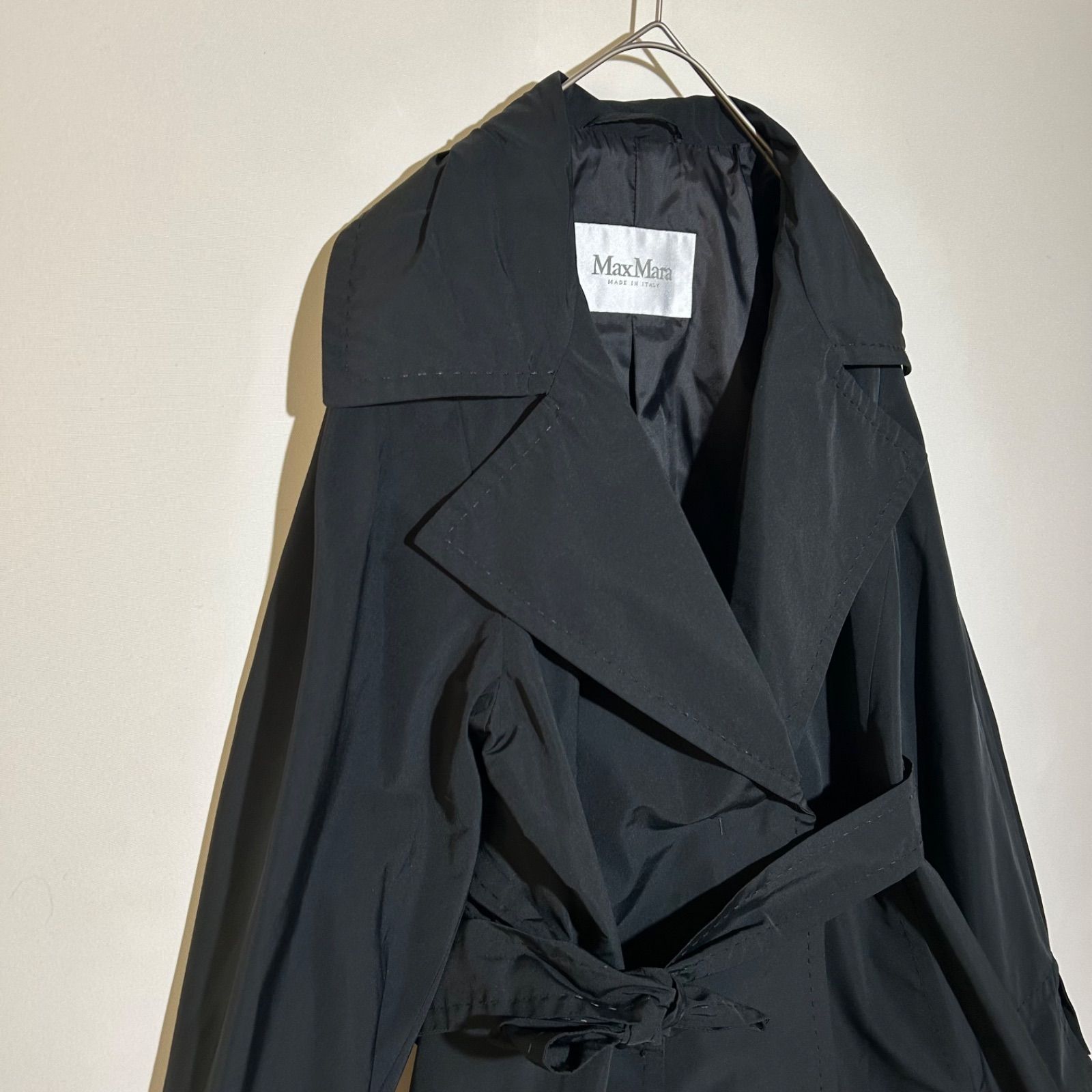 マックスマーラ Max Mara 白タグ ブラック クロ トレンチコート 大きい