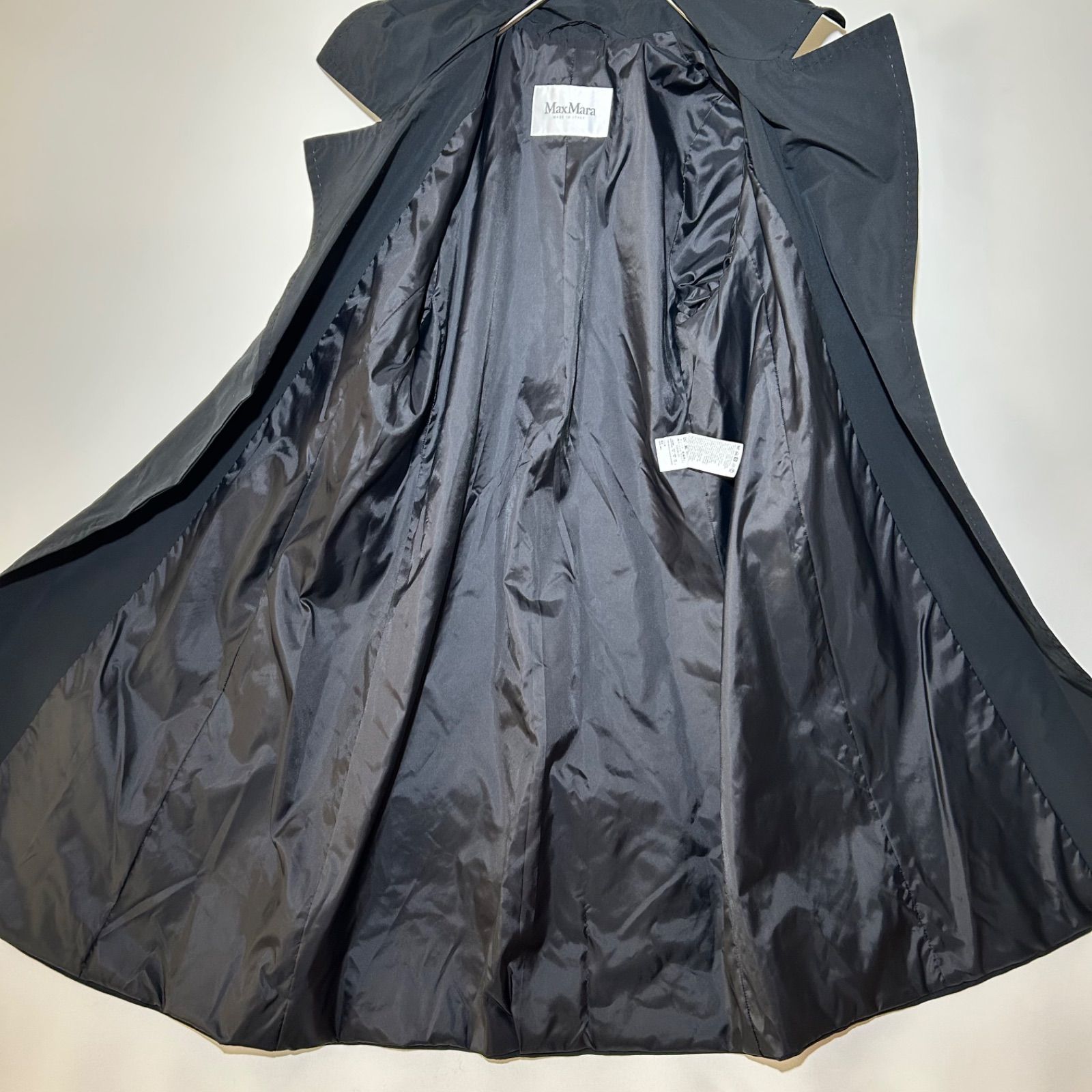 マックスマーラ Max Mara 白タグ ブラック クロ トレンチコート 大きい