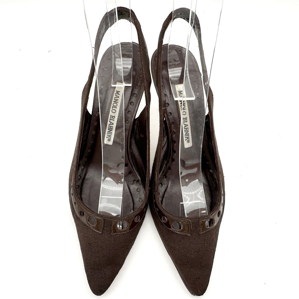 MANOLO BLAHNIK ミュール ビブラムソール バックストラップ ポイン