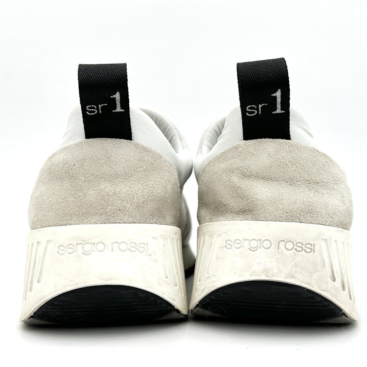Sergio Rossi SR1 スニーカー レザー メタリックプレート サイド