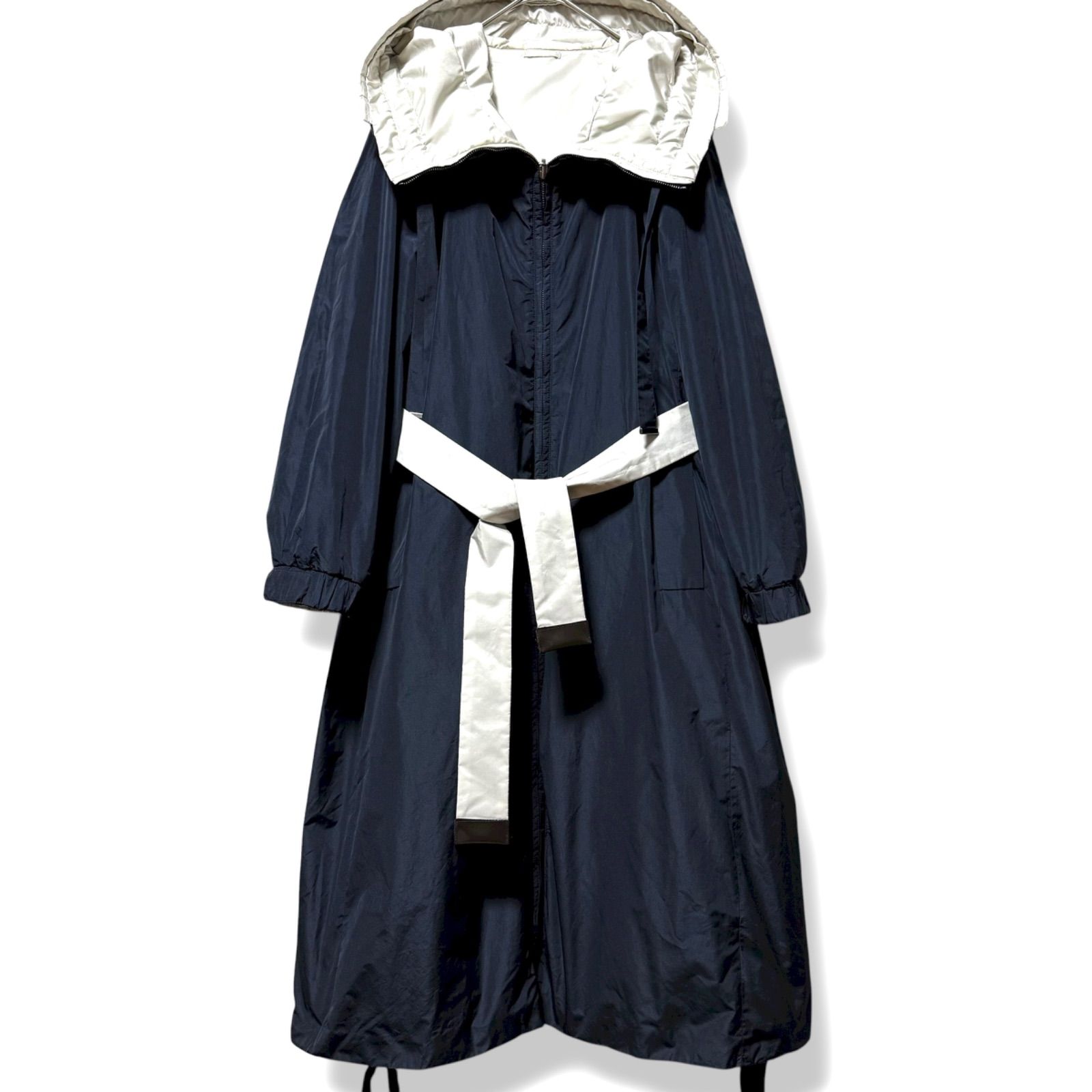 MaxMara the cube リバーシブル ビジュー装飾付き フードロングコート 