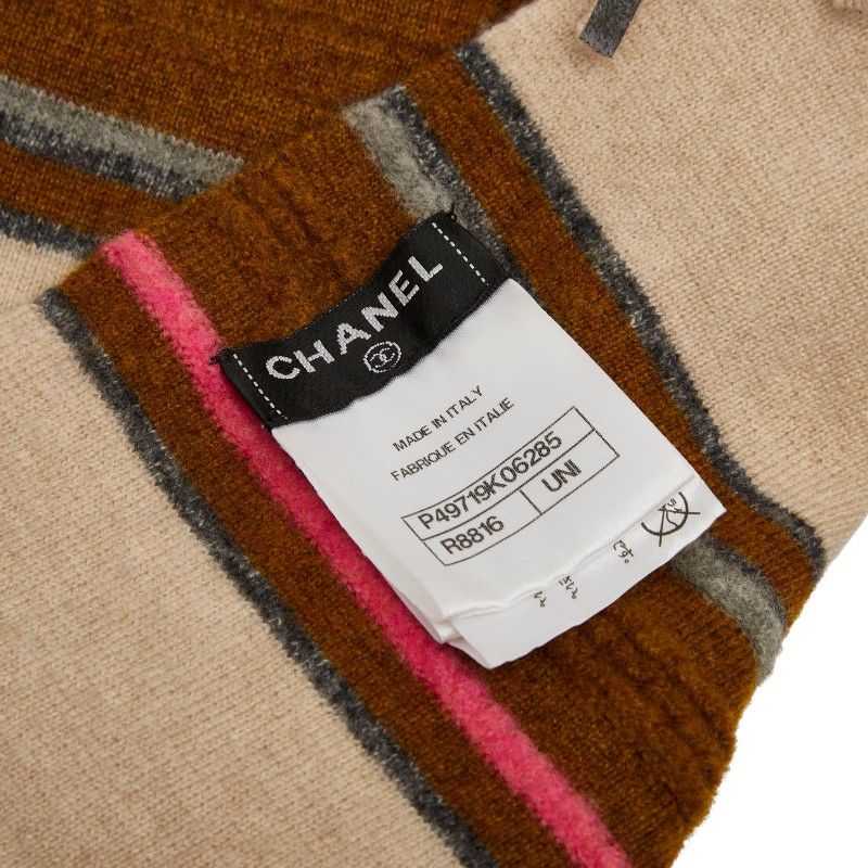  シャネル ボーダー ベージュ マルチ カシミヤ レディース CHANEL 1-0239672 その他 小物
