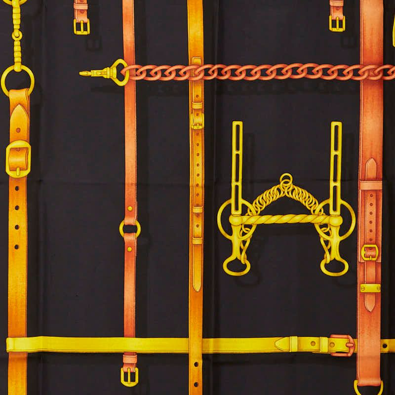 グッチ ベルト柄 ブラック マルチ シルク レディース GUCCI 1-0239842