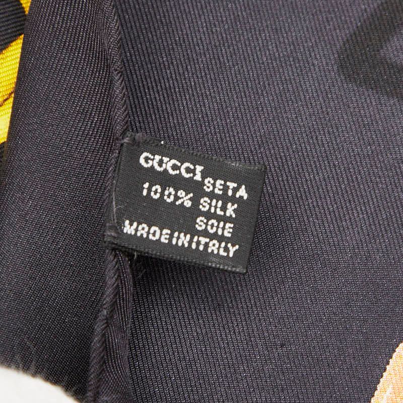  グッチ ベルト柄 ブラック マルチ シルク レディース GUCCI 1-0239842 その他 小物