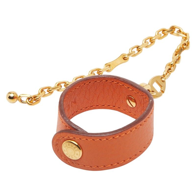 エルメス ノマド グローブホルダー 手袋ホルダー オレンジ レザー レディース HERMES 1 0240034