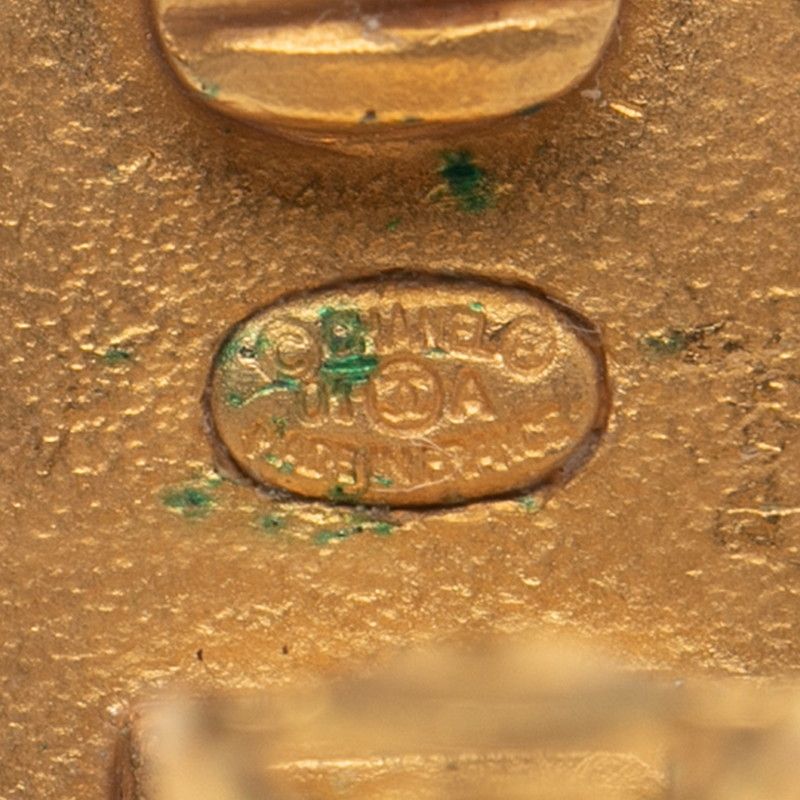  シャネル ライオン ラインストーン ゴールド ブラック メッキ レディース CHANEL 1-0240060 イヤリング アクセサリー