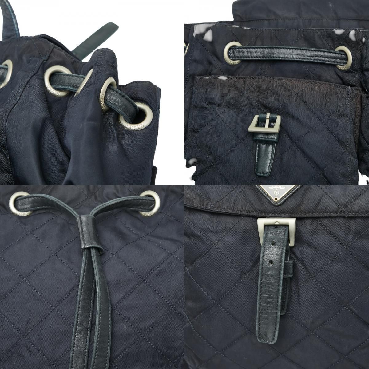 PRADA プラダ ナイロン リュック 三角ロゴプレート ネイビー PRADA