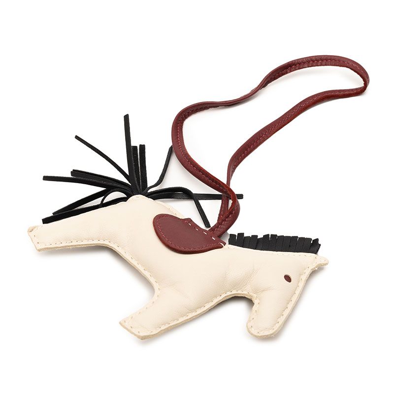 エルメス ロデオMM ペガサス チャーム バッグチャーム クレ ルージュアッシュ ブラック アニョーミロ ヴォースイフト レディース HERMES 1-0241096