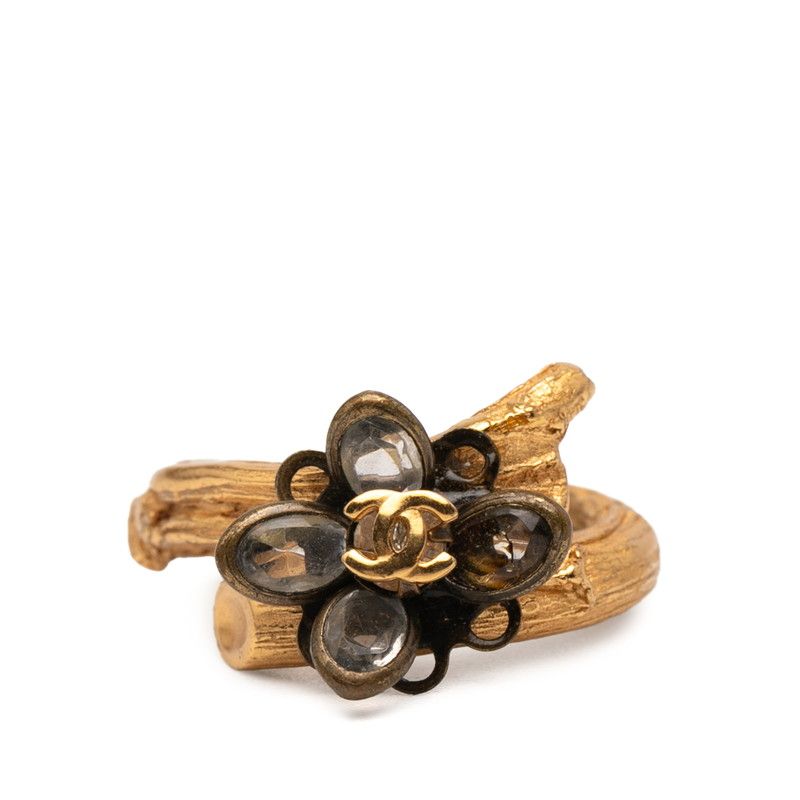 シャネル ココマーク フラワーモチーフ ゴールド メッキ レディース CHANEL 1 0241098