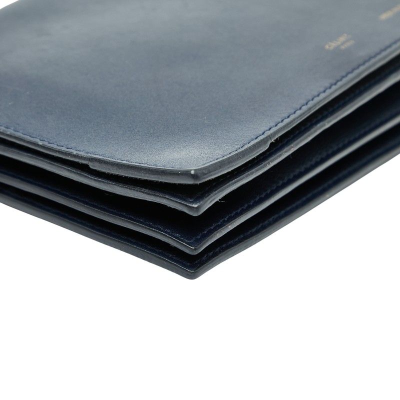 セリーヌ ロゴ セカンドバッグ クラッチバッグ ネイビー レザー レディース CELINE 1-0241174 GINKGOPHARMACY_COM