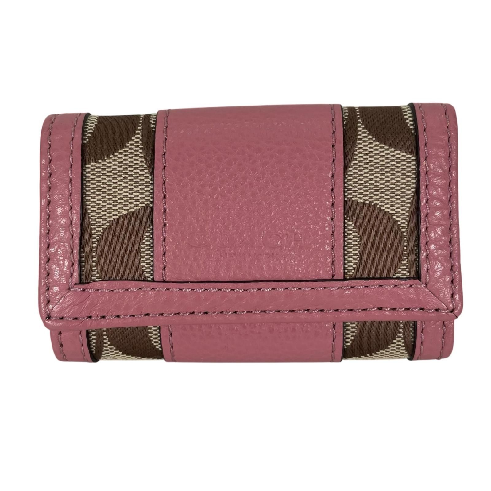 COACH コーチ シグネクチャー キーケース ピンク レディース