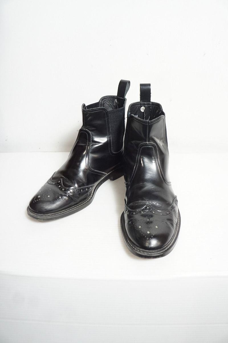 HARUTA × APOCRYPHA. ハルタ アポクリファ サイドゴア ブーツ セミブローグ AF705 222A05 黒 サイズ 26 704P 4