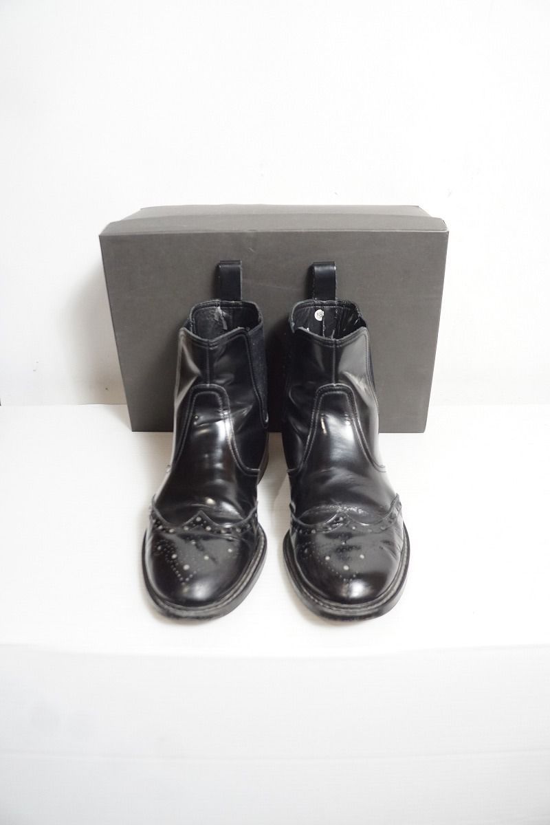 HARUTA × APOCRYPHA. ハルタ アポクリファ サイドゴア ブーツ セミブローグ AF705 222A05 黒 サイズ 26 704P 4