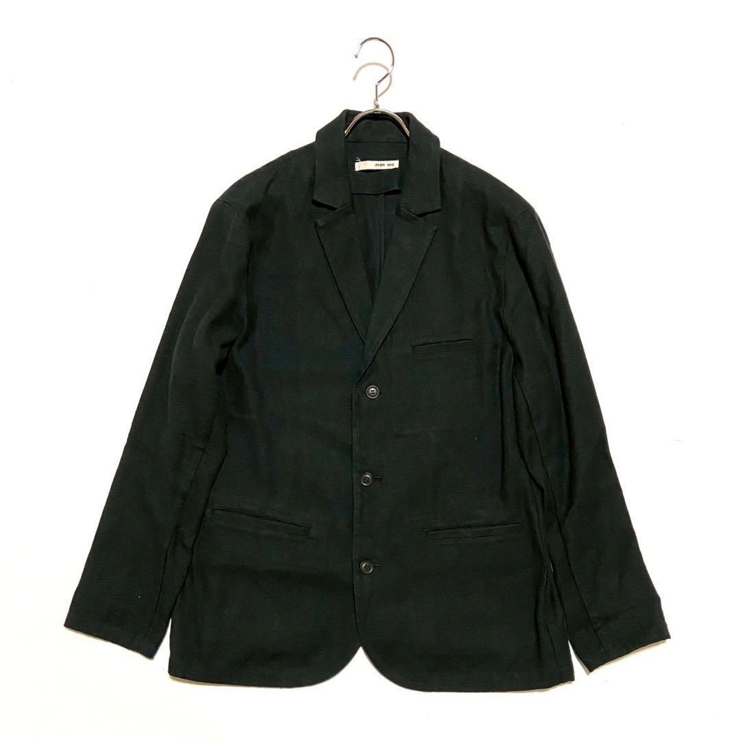 evam eva エヴァムエヴァ セットアップスーツ リネンコットン カジュアル カジュアル ビジネス 3B 段返り ネイビー Mサイズ 2