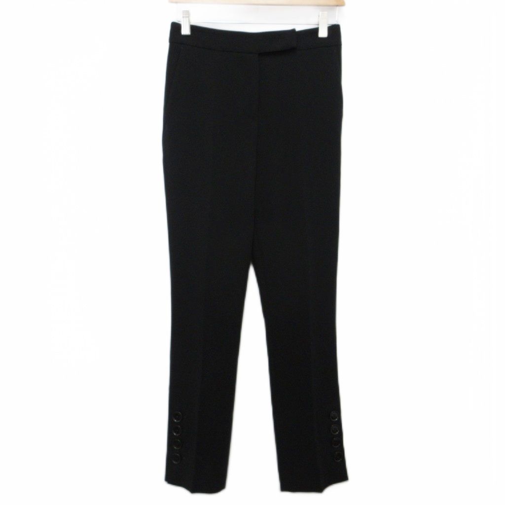 マックスマーラ MAX MARA スラックス ストレッチパンツ 白タグ 黒 ブラック 38 約M MET2