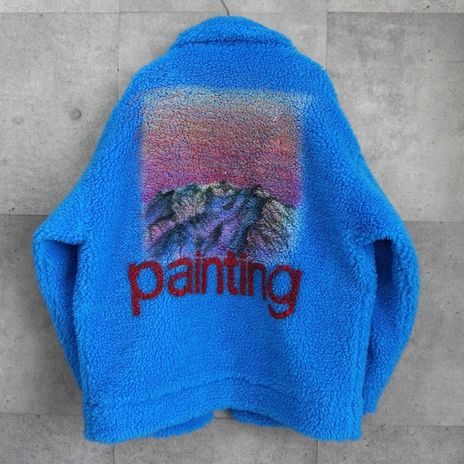 ダブレット ペンキ ペイント ノーボタン ボア ジャケット ブルゾン ブルー